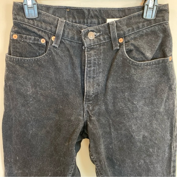 Vintage Levis Jeans Womens 7M Black Denim High Rise USA 90s Mom Classic Preppy - Picture 2 of 9